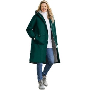 Woman Within Longer Length Microfiber Parka - 1 of 2