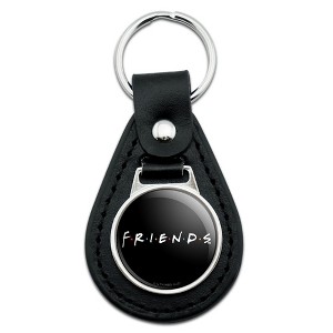 Friends Logo White Black Leather Keychain - 1 of 4
