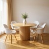 HomeRoots 48" Natural Wood Pedestal Base Round Top Dining Table - 2 of 4