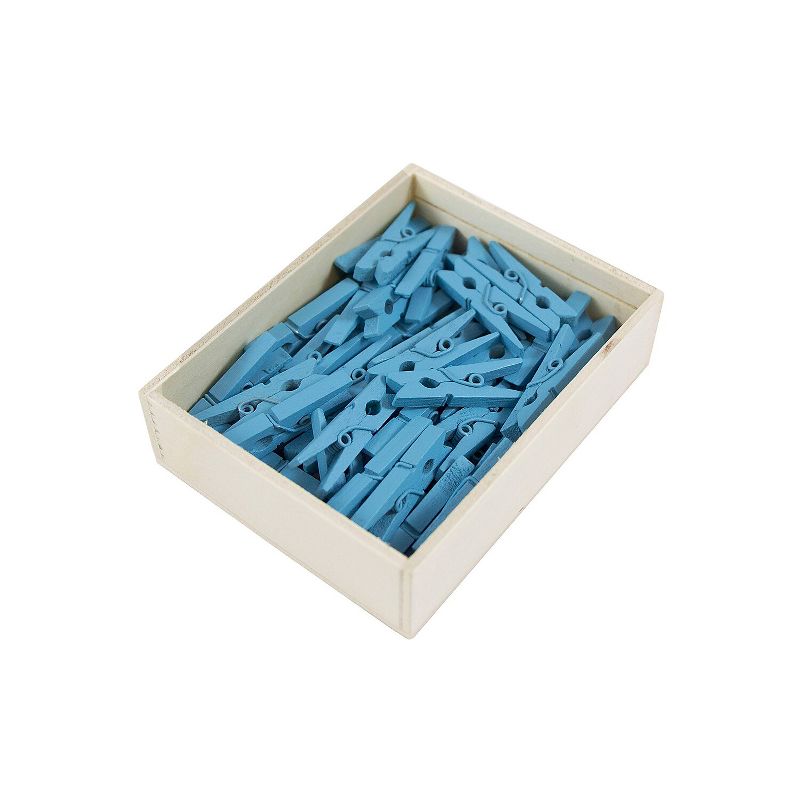JAM Paper Wood Clip Clothespins Medium 1 1/8 Inch Blue Clothes Pins 230726776A, 3 of 5