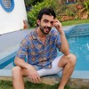 Campus Sutra Men Men's Royal Blue & Mocha Brown Geometric Block Oversized Shirt - 2 of 3
