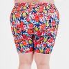 Calypsa Women's Plus Size Chlorine Resistant High Waisted Mid-Thigh Swim Shorts - 2 of 4