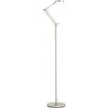 360 Lighting Modern Floor Lamp LED 50" Tall Satin Nickel White Acrylic Diffuser Adjustable for Living Room Reading Bedroom Office
