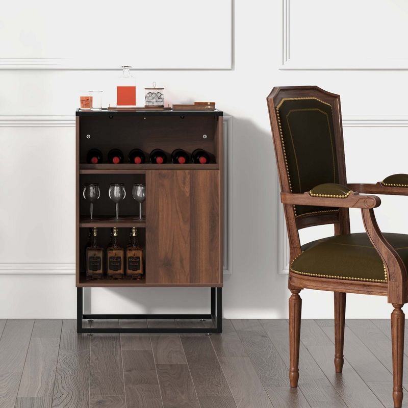 Costway Wine Storage Cabinet Buffet Sideboard with Adjustable Shelf & Sliding Door Kitchen, 3 of 11