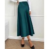 Women's 2025 Satin Midi Skirt - Elegant High Waist A-Line for Cocktail & Wedding Events Dark Blue - 4 of 4