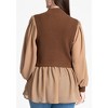 ELOQUII Women's Plus Size Twofer Sweater With Chiffon - 3 of 4