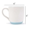 Elanze Designs Typewriter Speckled Pale Blue 13 ounce Ceramic Coffee Mugs Set of 4 - 4 of 4