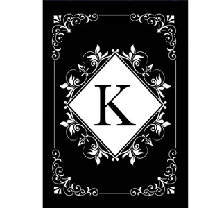 Briarwood Lane Double Sided House Flag 40x28 For Outdoor Black and White Monogram K House Flag - 1 of 4