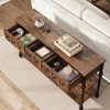 52" Industrial Console Table with 3 Drawers & Open Shelves - Metal Entryway Sofa Table for Behind Couch, Entry or Living Room - 3 of 4