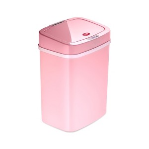 SEVOBAL Indoor Trash Cans Bedroom or Bathroom Automatic Touchless Infrared Motion Sensor Trash Can, 12L ABS Plastic Trashcan, Pink, 10.3"*7.8"*14.1" - 1 of 4