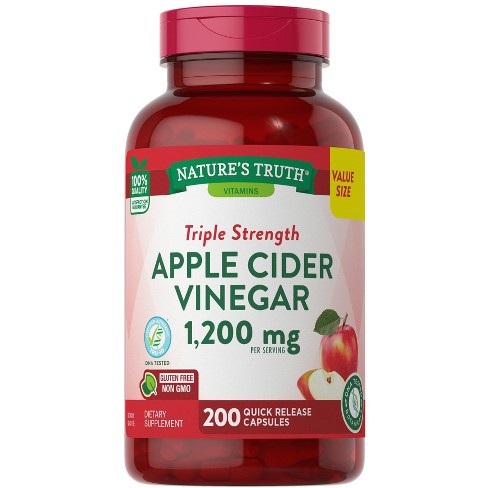 Nature's Truth Apple Cider Vinegar 1200mg | 200 Capsules : Target