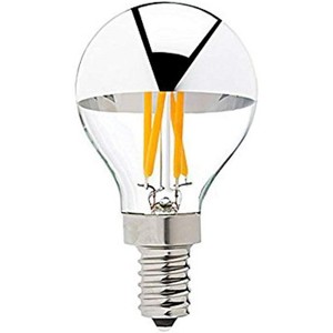 Runesay G45 Edison Style LED Bulb 4W, Silver Tipped LED Filament Light Bulb, 40 Watt Equivalent, E12 Candelabra Base, Dimmable, 10 Pack - 1 of 4