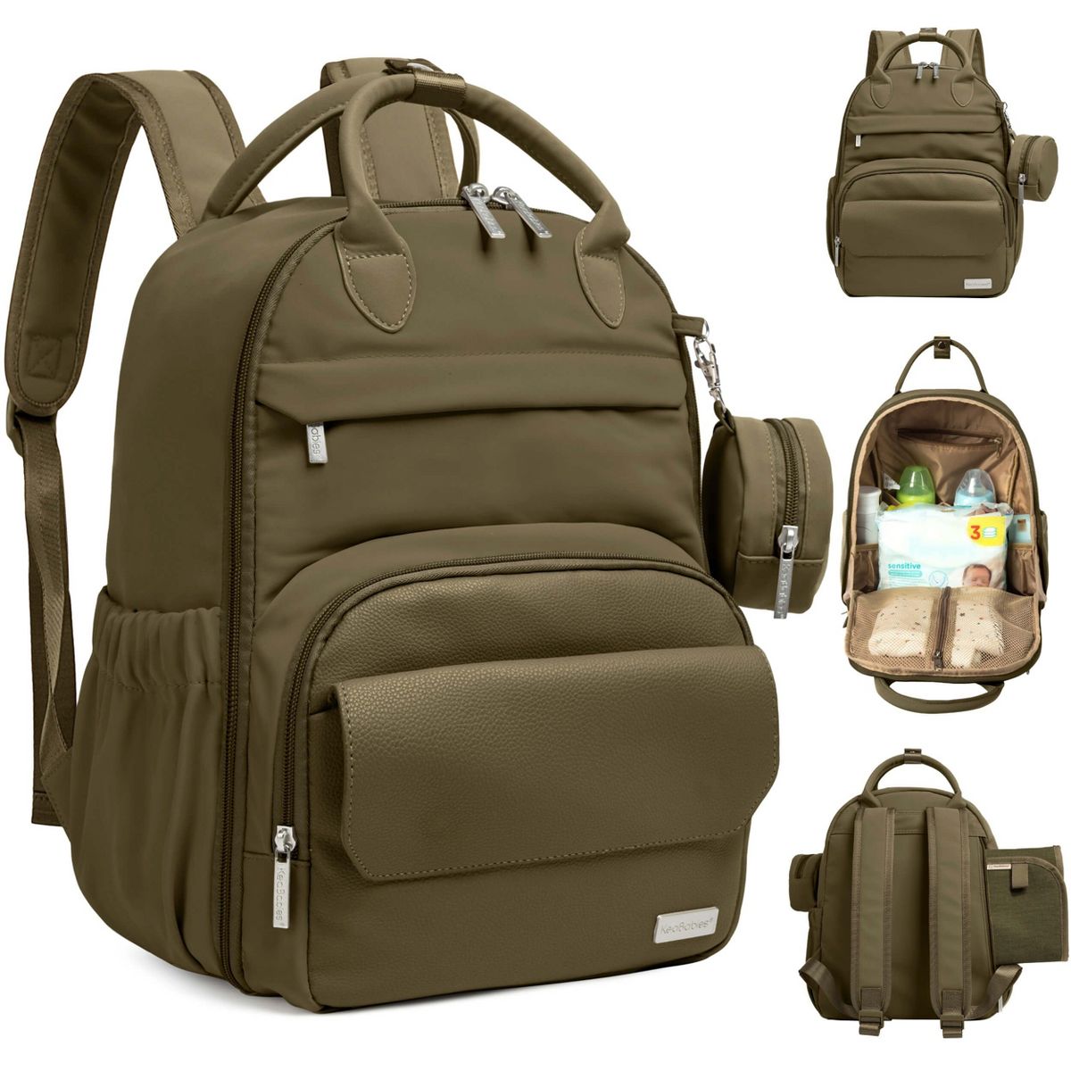 KeaBabies Diaper Bag Backpack Comes with Portable Changing Pad, Baby Bag for Mom,Toddler Backpack Travel Essential