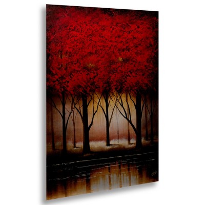 Trademark Fine Art-Masters Fine Art 'Serenade in Red' Floating Brushed Aluminum Art