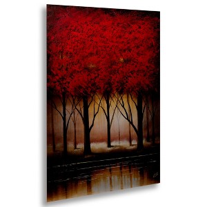 Trademark Fine Art-Masters Fine Art 'Serenade in Red' Floating Brushed Aluminum Art - 1 of 4