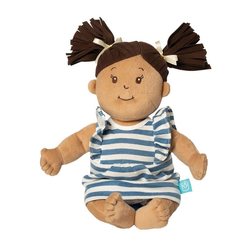 Manhattan Toy Baby Stella Beige with Brown Hair 15" Soft First Baby Doll, 1 of 13