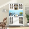 Costway 73” Kitchen Pantry Cabinet Kitchen Storage Hutch with LED lights USB Ports Type-C Port AC Outlets Kitchen Utility Cabinet with 3 Drawers - 4 of 4