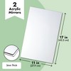 Bright Creations 2 Pack Acrylic Mirror Sheets for Wall Decor, 3mm 17x11" Shatter Resistant Frameless Tiles for Mounted Mirror, Home Gym - 4 of 4