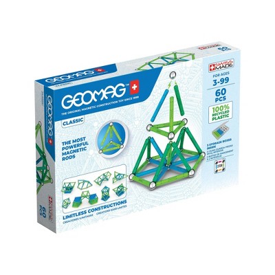 Geomag Magnetic Line Building Set Recycled Green/Blue - 60ct