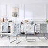 KTMBDW Modern Dining Chairs, Upholstered Kitchen Chairs with Crystal Buckle Design, Faux Leather for Living Room Lounge - 3 of 4
