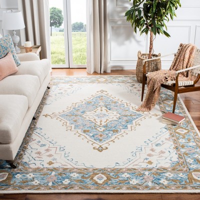 Handmade Ivory Wool Tufted Square Area Rug - 5'