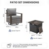 Gymojoy 5 Pieces Outdoor 30 Inch Fire Pit Table 50000 BTU Gas Firepit Table with Swivel Chairs Set - 2 of 4