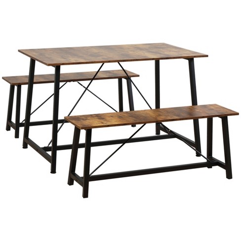 Industrial table with discount bench