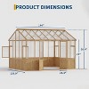 Acekool Wooden Greenhouse for Outdoor, Heavy Duty Walk-in Green House Kit with 6mm Polycarbonate, Lockable Door & Ventilated Window - 4 of 4