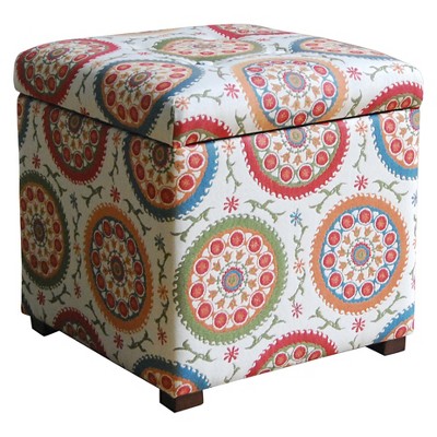 Storage Ottoman Medallion Print - HomePop