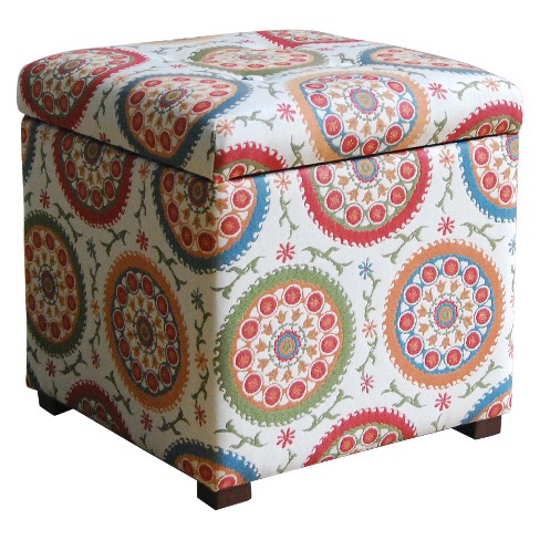 Printed storage store ottoman