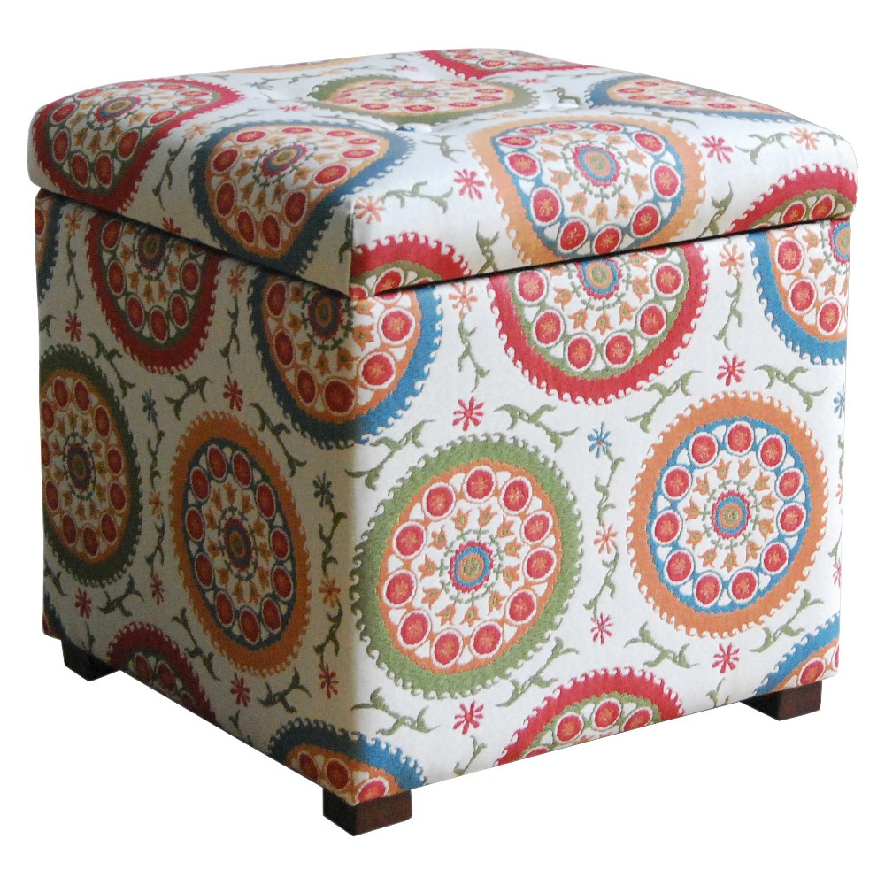 Photos - Pouffe / Bench Storage Ottoman Medallion Print - HomePop