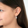 Girls' Groovy CZ Flower Dangles Huggie Hoop Sterling Silver Earrings - In Season Jewelry - image 3 of 4