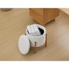 OUTSUPPLY Modern Round Storage Ottoman with Metal Base & Removable Lid, Footstool for Living Room, Bedroom, Office - 4 of 4