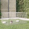 vidaXL Rabbit Cage - 2-Panel Hutch Playpen - Galvanized Iron, Silver - 43.3"x31.1"x21.3" - 2 of 4
