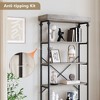 Bookshelf Industrial Bookcase Wooden Storage Open Rack Shelf with Metal Frame Rustic 6 Tier Tall Standing Bookshelves Large Display Rack - 4 of 4