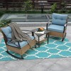 Dexmalle Rocking Rattan Chair with Blue Cushion and Rattan Table - 2 of 4