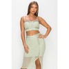 Slickblue Studded Stone Cami Top with Adjustable Straps & Side Slit Mini Skirt Set, Light Sage, Size S-L - 2 of 4