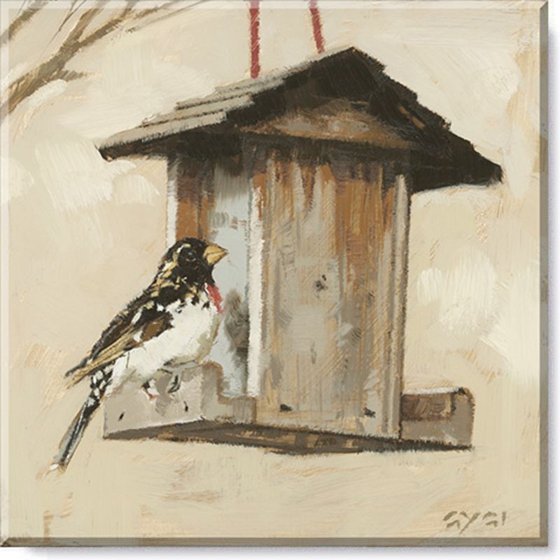 Sullivans Darren Gygi Grossbeak With Birdhouse Giclee Wall Art, Gallery Wrapped, Handcrafted in USA, Wall Art, Wall Decor, Home Décor, Handed Painted, 1 of 3