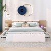 Streamdale Queen Size Platform Bed with Headboard, Drawers, Shelves, USB Ports and Sockets, White - 3 of 4
