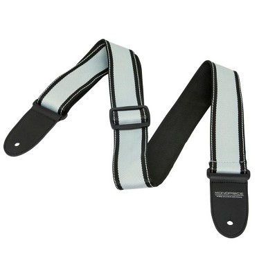 Monoprice 2-inch Nylon Adjustable Guitar Strap with Leather Ends - Gray & Black