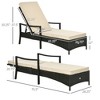 Wicker Chaise Lounge, 4 Position Adjustable Backrest and Cushions Outdoor Lounge Chair PE Rattan Sun Lounger for Poolside, Balcony or Garden - 3 of 4
