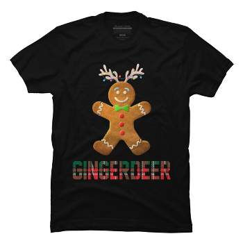 Men's Design By Humans Gingerbread Reindeer Matching Family Group Christmas Pajama By Forever9 T-Shirt