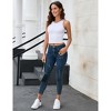 Womens Summer Basic Sleeveless Crew Neck Casual Tank Tops Bustier Crop Top Bustier Summer Ribbed Fitted Cropped Tank - 4 of 4