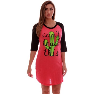 Just Love 100% Cotton Sleep Dress for Women Baseball Sleeve Nightshirt