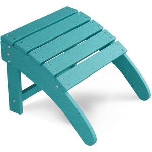 TackView HDPE Adirondack Ottoman Footrest - Weather Resistant Outdoor Footstool for Porch Pool Lawn Backyard - 1 of 4