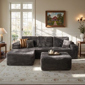 XIZZI Modular Sectional Sofa Couch, L/U-Shape Upholstered Couch, Modern Minimalist Couches for Living Room, Free Combination Deep Seat Corner Couch - 1 of 4