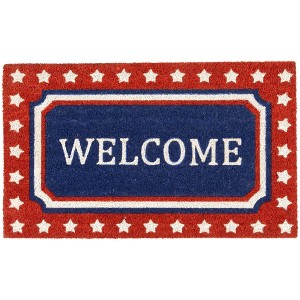 Northlight "Welcome" Americana Outdoor Coir Doormat - 18" x 30" - 1 of 4