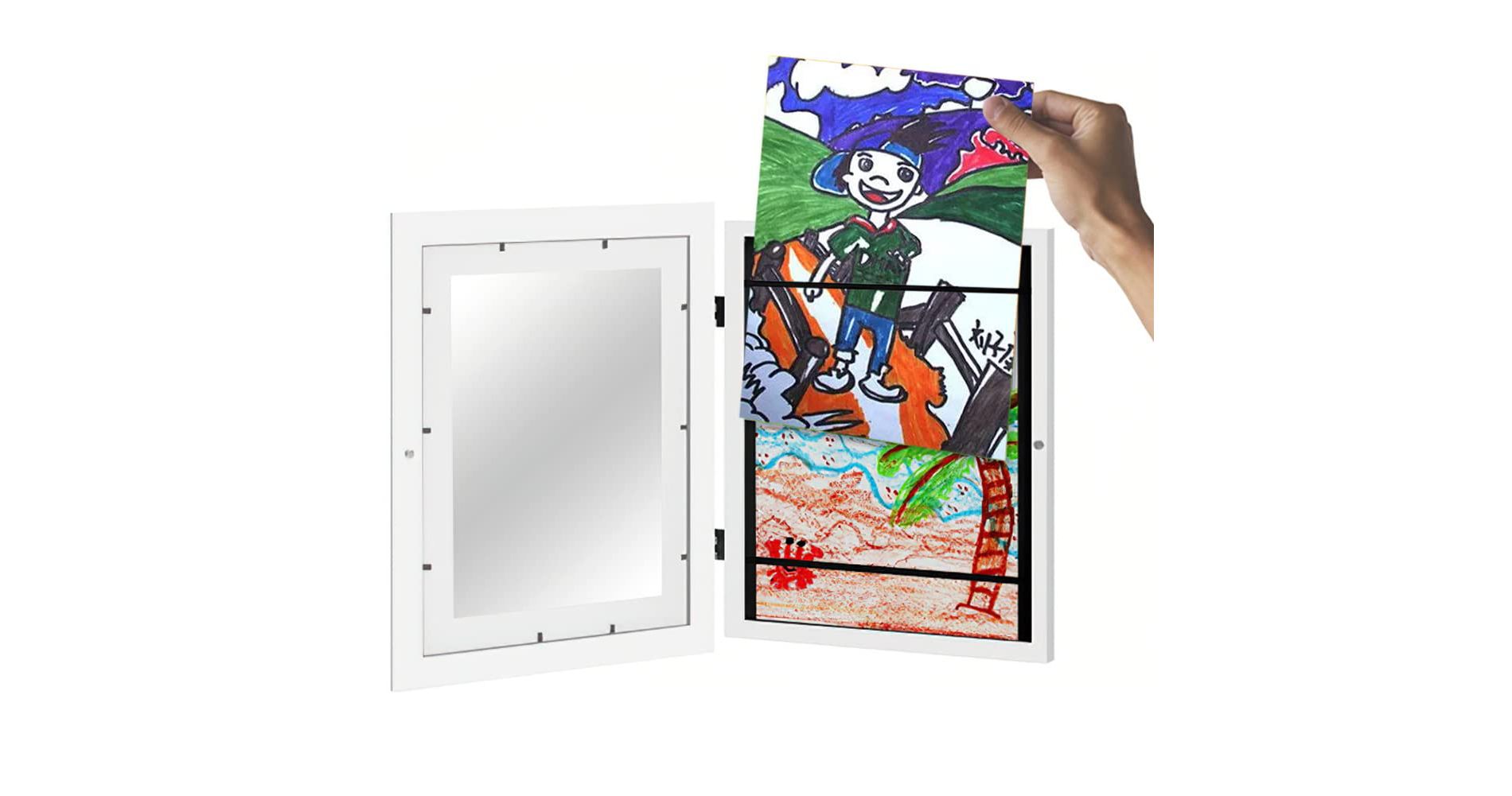 2 Packs Kids Art Frames Changeable, Front Opening Kids Artwork Frames Changeable, Holds 150+ Drawings Artwork Frames for Kids Art, Picture