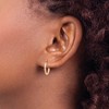 Black Bow Jewelry 2mm x 15mm 14k Rose Gold Round Tube Hoop Earrings - 3 of 4