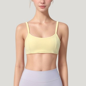 Anna-Kaci Active Women's Square Neck Sports Bra with Wide Fixed Straps and Smooth Seamless Design - 1 of 4